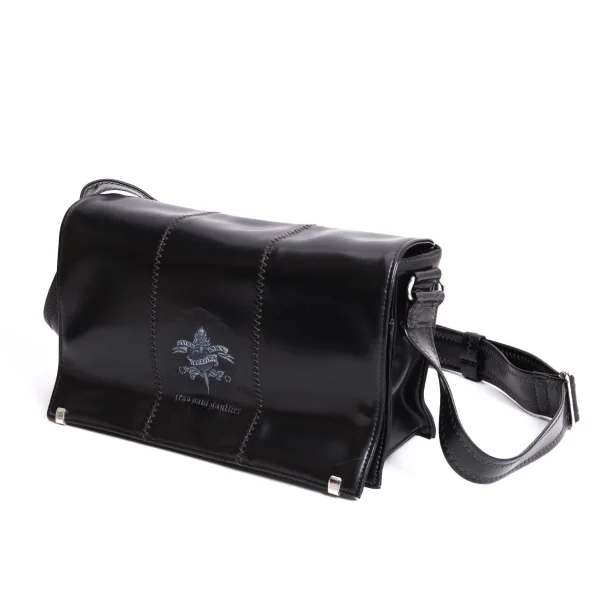Jean Paul GAULTIER Tatoo Emboss Messenger Bag Black  K-167398_001