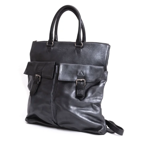 Jean Paul GAULTIER 2way Leather Bag Black  K-167400_001