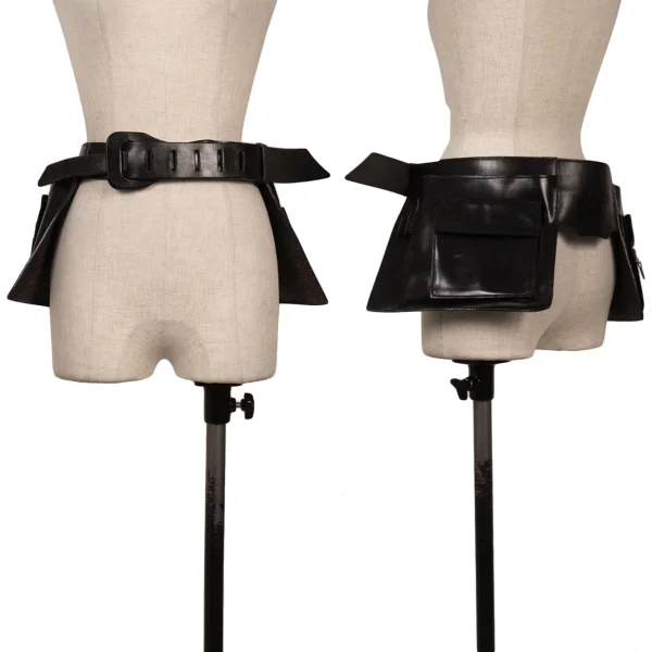 Jean Paul GAULTIER Leather Belted Waist Bag Black  K-167402_001