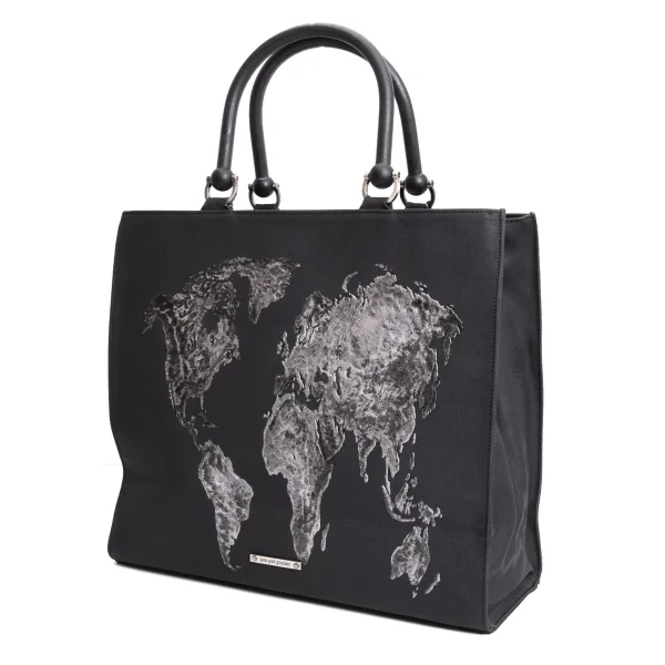 Jean Paul GAULTIER HOMME Map Emboss Printed Tote Bag Black  K-167405_001