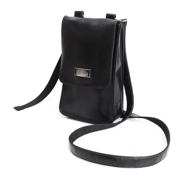 Jean Paul GAULTIER HOMME Metal Plate Flap Mini Shoulder Bag Black  K-167407_001