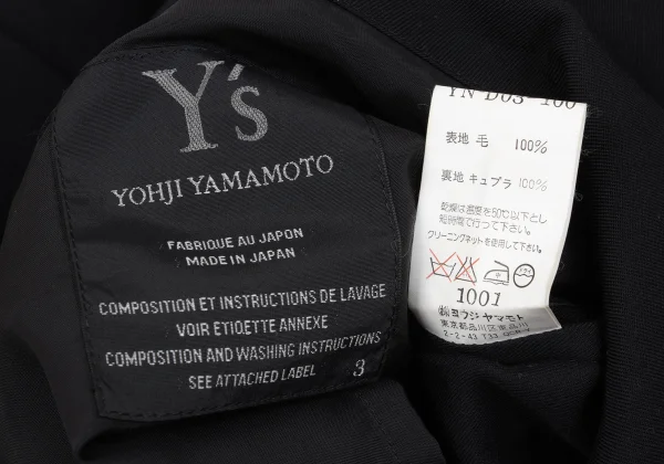 Y's Wool Gabardine Pocket Design Coat K-167418_018