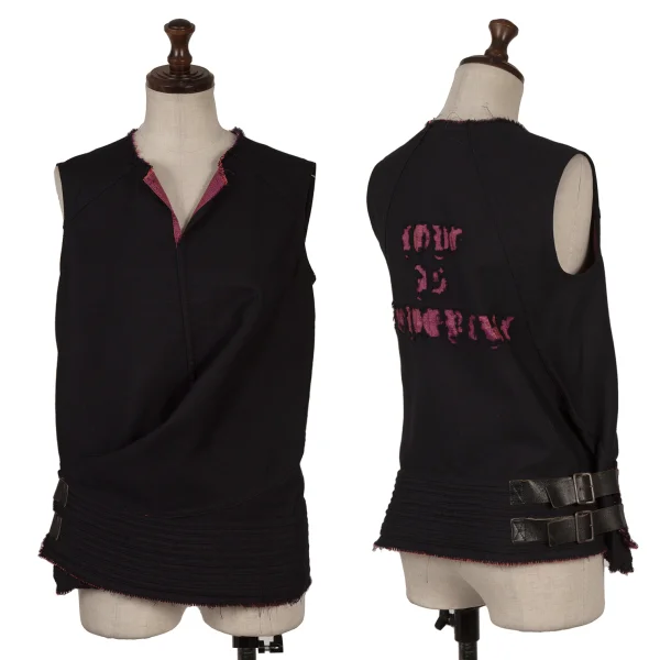 JUNYA WATANABE COMME des GARCONS Back Message Cutting Vest Navy M K-167420_001