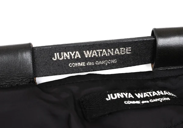 JUNYA WATANABE COMME des GARCONS Leather Belted Wool Gaba Skirt K-167424_005