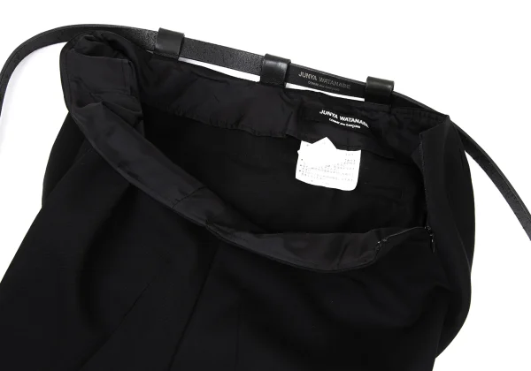 JUNYA WATANABE COMME des GARCONS Leather Belted Wool Gaba Skirt K-167424_006