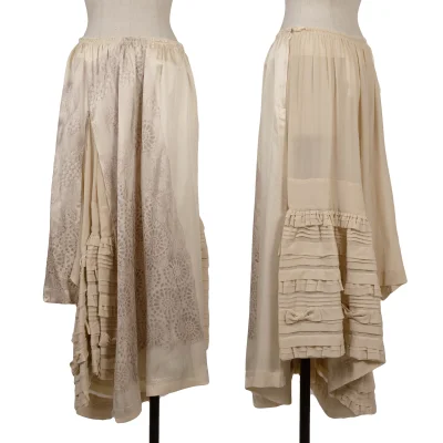 COMME des GARCONS Botanical Lace Print Silk Switching Skirt