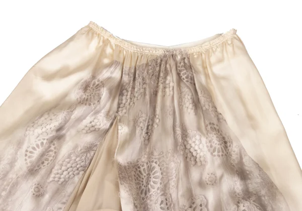 COMME des GARCONS Botanical Lace Print Silk Switching Skirt K-167425_003