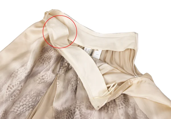 COMME des GARCONS Botanical Lace Print Silk Switching Skirt K-167425_004