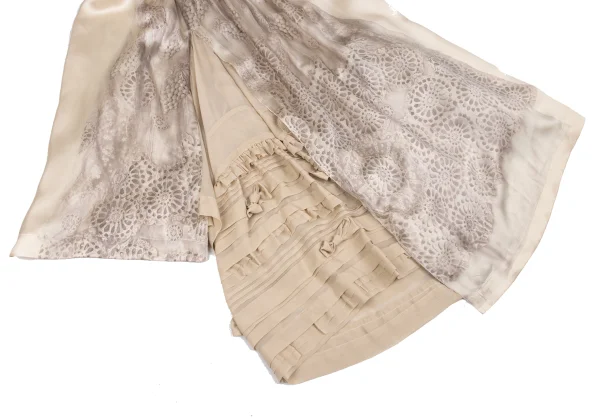 COMME des GARCONS Botanical Lace Print Silk Switching Skirt K-167425_006