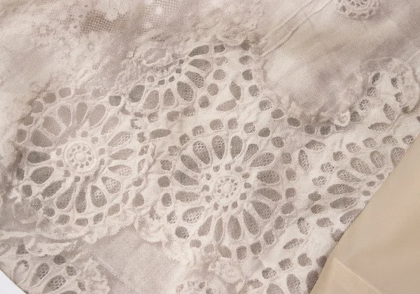 COMME des GARCONS Botanical Lace Print Silk Switching Skirt K-167425_007