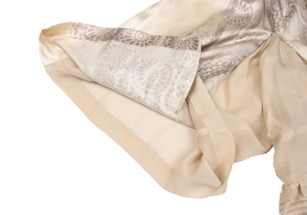 COMME des GARCONS Botanical Lace Print Silk Switching Skirt K-167425_010