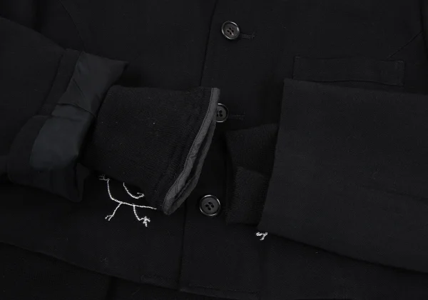 COMME des GARCONS Bird Embroidered Collarless Layered Jacket K-167426_010