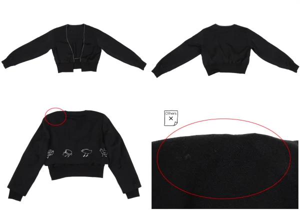 COMME des GARCONS Bird Embroidered Collarless Layered Jacket K-167426_016