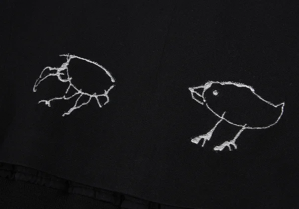 COMME des GARCONS Bird Embroidered Collarless Layered Jacket K-167426_017