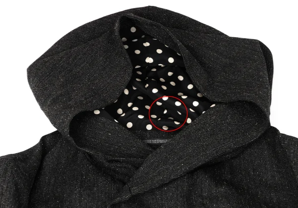 Yohji Yamamoto POUR HOMME Dot Lined Snap Button Double Hooded Coat K-167432_004