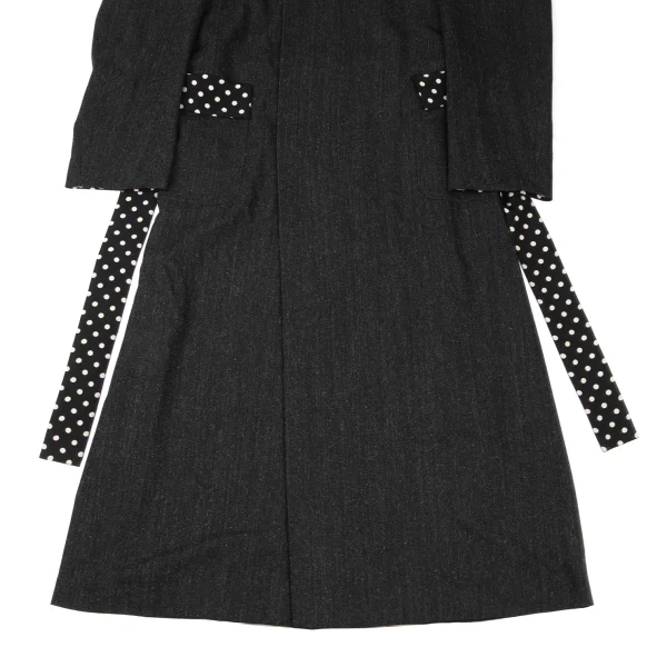 Yohji Yamamoto POUR HOMME Dot Lined Snap Button Double Hooded Coat K-167432_009