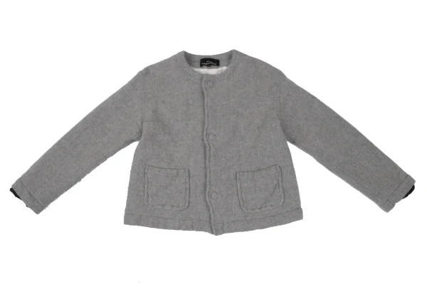tricot COMME des GARCONS Wool Fulling Collarless Jacket K-167436_002
