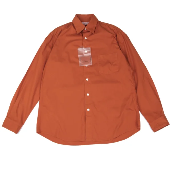 ヨウジヤマモト プールオムYohji Yamamoto POUR HOMME コットンパッチポケット長袖シャツ オレンジ3