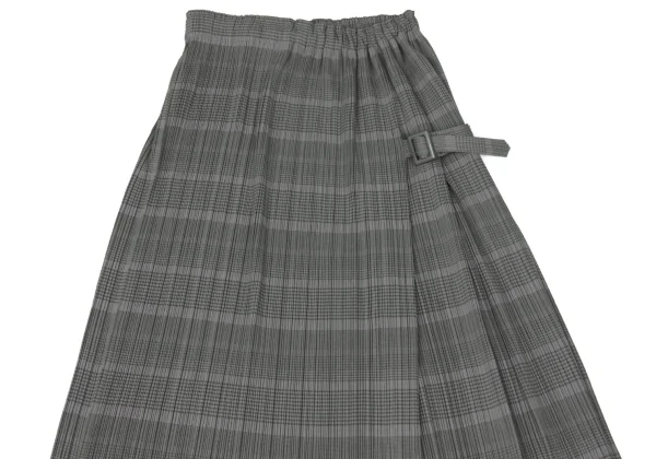 PLEATS PLEASE Pleated Stripe Side Belt Skirt K-167443_003