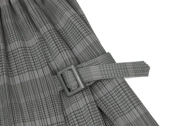 PLEATS PLEASE Pleated Stripe Side Belt Skirt K-167443_005