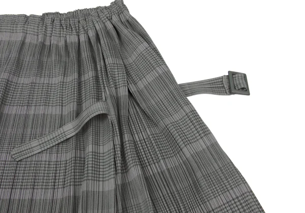 PLEATS PLEASE Pleated Stripe Side Belt Skirt K-167443_006