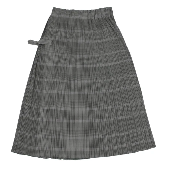 PLEATS PLEASE Pleated Stripe Side Belt Skirt K-167443_009