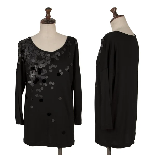 SONIA BY SONIA RYKIEL Sequin Embellished Knit Top Black 38 K-167449_001