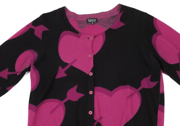 SONIA RYKIEL Wool Heart Arrow Cardigan K-167451_003