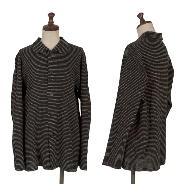 Plantation Dyed Striped Stitch Shirt Black,White M K-167457_001