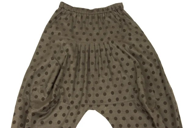 SENSOUNICO Dot Print Tuck Dropped Crotch Pants K-167461_002