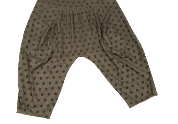 SENSOUNICO Dot Print Tuck Dropped Crotch Pants K-167461_007