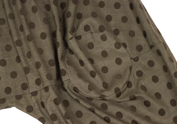 SENSOUNICO Dot Print Tuck Dropped Crotch Pants K-167461_008
