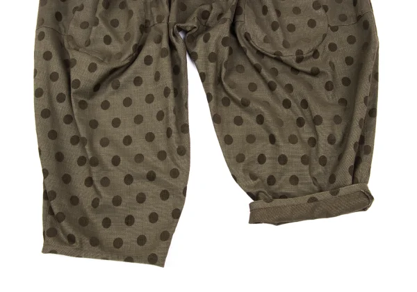 SENSOUNICO Dot Print Tuck Dropped Crotch Pants K-167461_009