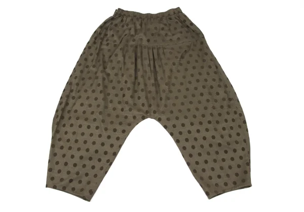 SENSOUNICO Dot Print Tuck Dropped Crotch Pants K-167461_010