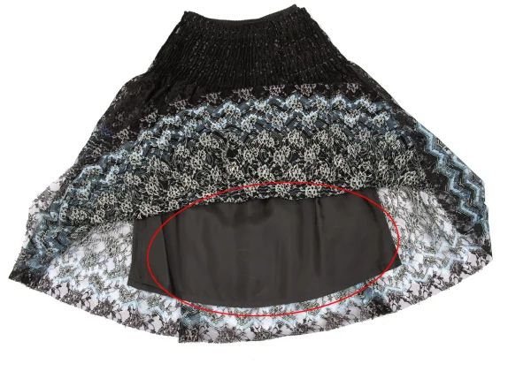 HIROKO KOSHINO Geometric Floral Lace Pleated Skirt K-167462_007