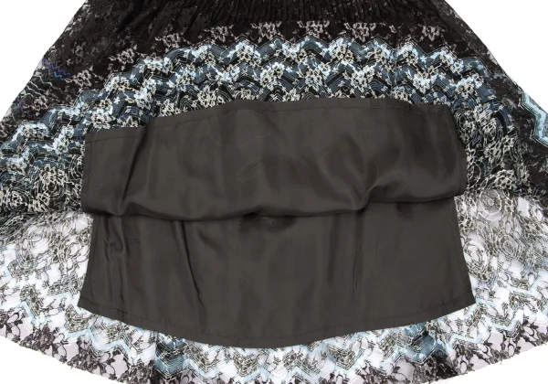HIROKO KOSHINO Geometric Floral Lace Pleated Skirt K-167462_010