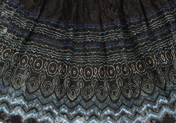 HIROKO KOSHINO Geometric Floral Lace Pleated Skirt K-167462_013