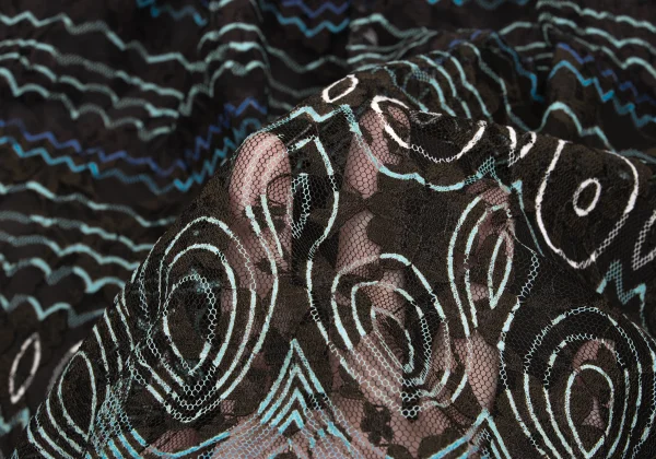 HIROKO KOSHINO Geometric Floral Lace Pleated Skirt K-167462_014