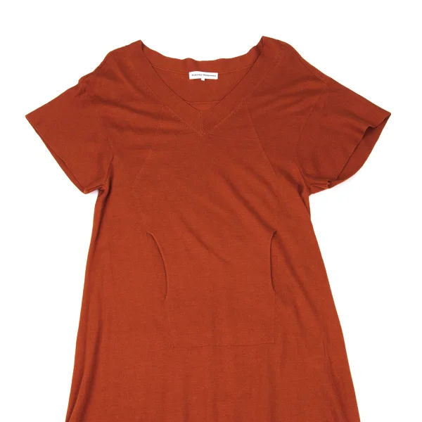 HIROKO KOSHINO Cashmere Blend V-neck Short Sleeve Knit Dress K-167463_003