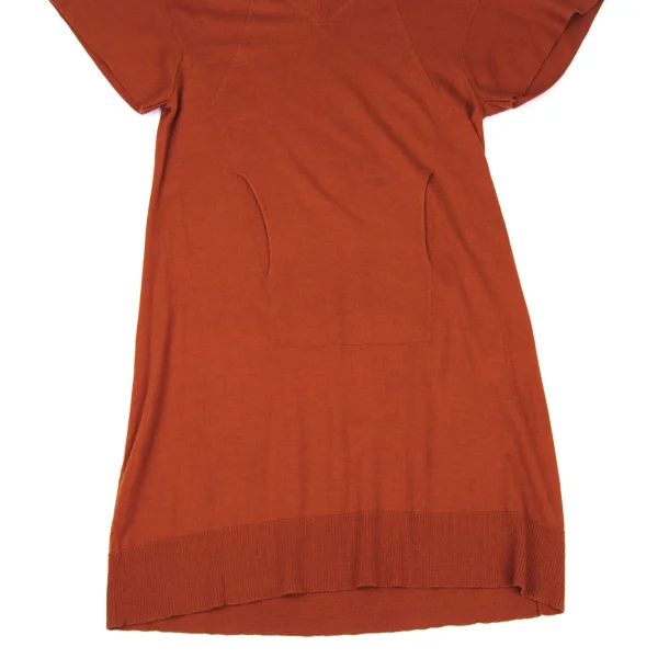 HIROKO KOSHINO Cashmere Blend V-neck Short Sleeve Knit Dress K-167463_006