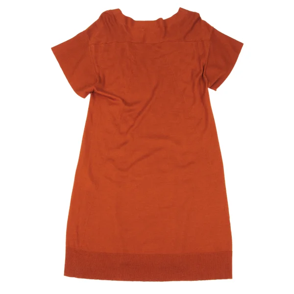 HIROKO KOSHINO Cashmere Blend V-neck Short Sleeve Knit Dress K-167463_009