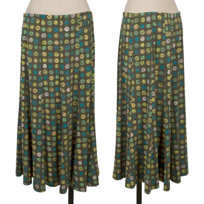 L'EQUIPE YOSHIE INABA Drawing Dot Print Flare Skirt