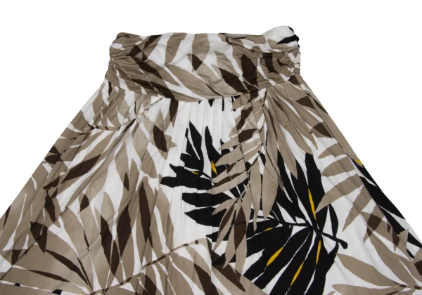 Max Mara Leaf Print Gather Skirt K-167467_003