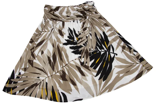 Max Mara Leaf Print Gather Skirt K-167467_007