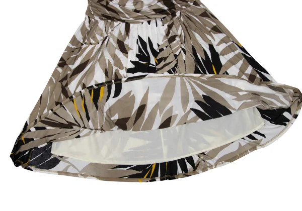 Max Mara Leaf Print Gather Skirt K-167467_008