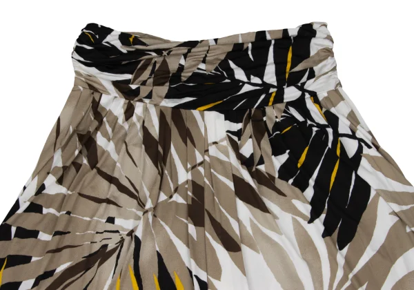 Max Mara Leaf Print Gather Skirt K-167467_011