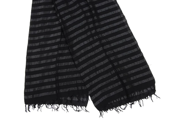 HIROKO KOSHINO Wool Glitter Striped Fringe Stole K-167468_002