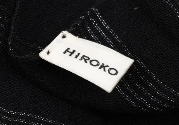 HIROKO KOSHINO Wool Glitter Striped Fringe Stole K-167468_008