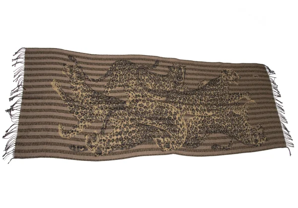Yves Saint Laurent Silk Wool Animal Jacquard Stole K-167470_003