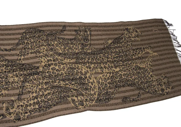 Yves Saint Laurent Silk Wool Animal Jacquard Stole K-167470_004